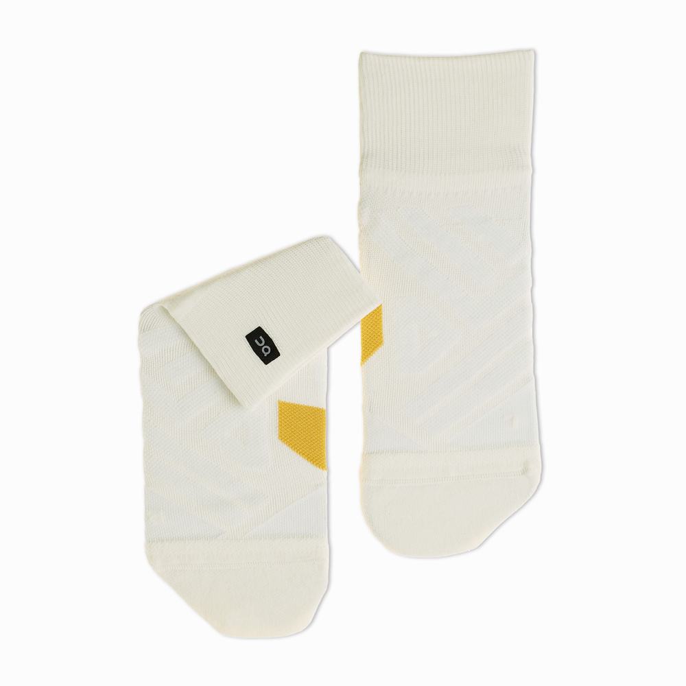 Women's On Mid Running Socks White | USA-2301467