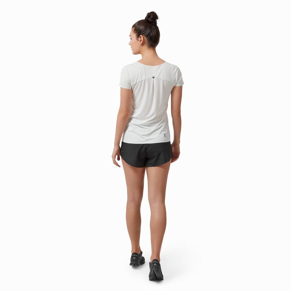 Women's On Performance Long T Shirts Beige / White | USA-9340826