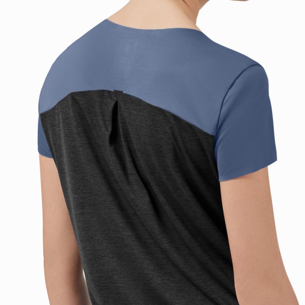 Women's On Performance Long T Shirts Blue / Black | USA-6014957