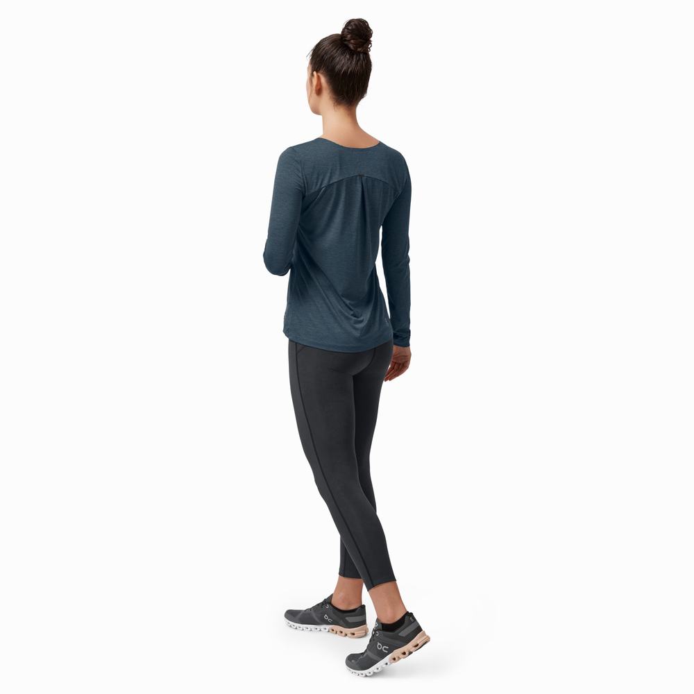 Women's On Performance Long T Shirts Navy | USA-3982561