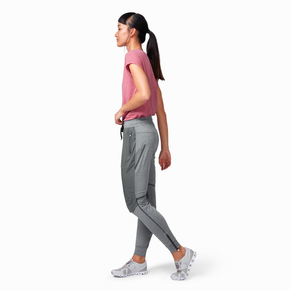 Women's On Performance Running Pants Grey | USA-4517832