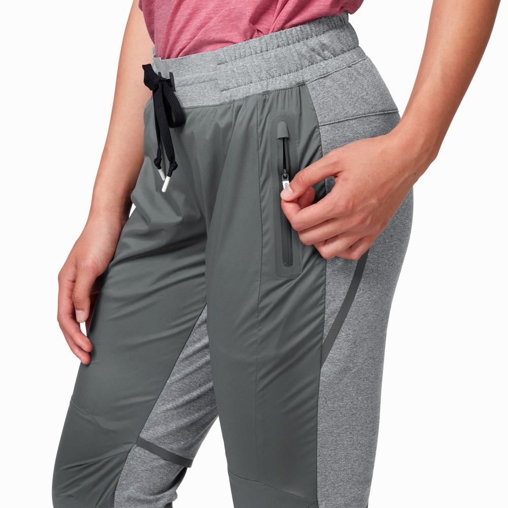 Women's On Performance Running Pants Grey | USA-4517832