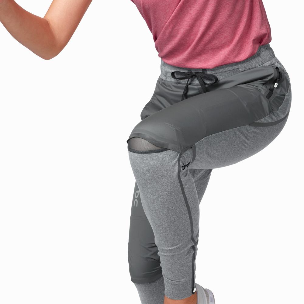 Women's On Performance Running Pants Grey | USA-4517832