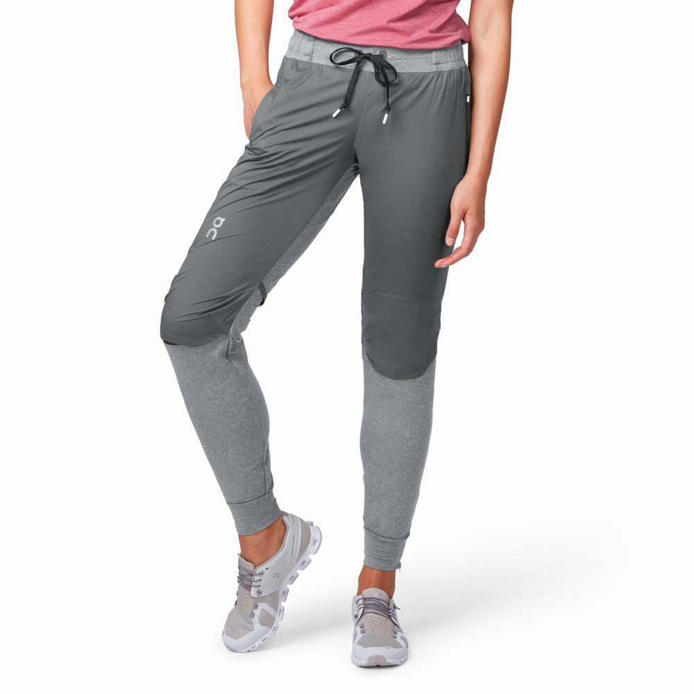 Women\'s On Performance Running Pants Grey | USA-4517832