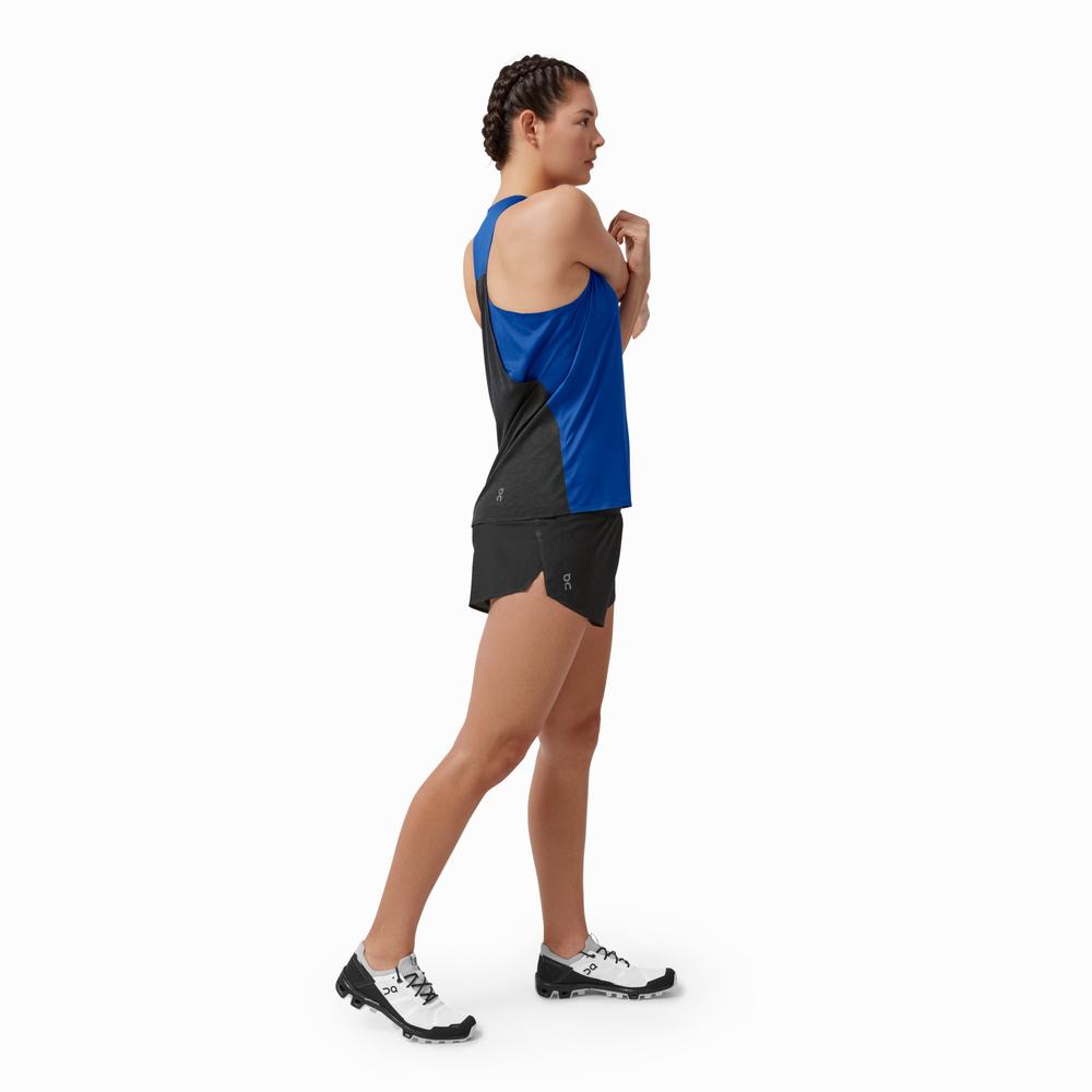 Women's On Performance Running Shorts Black | USA-5902368