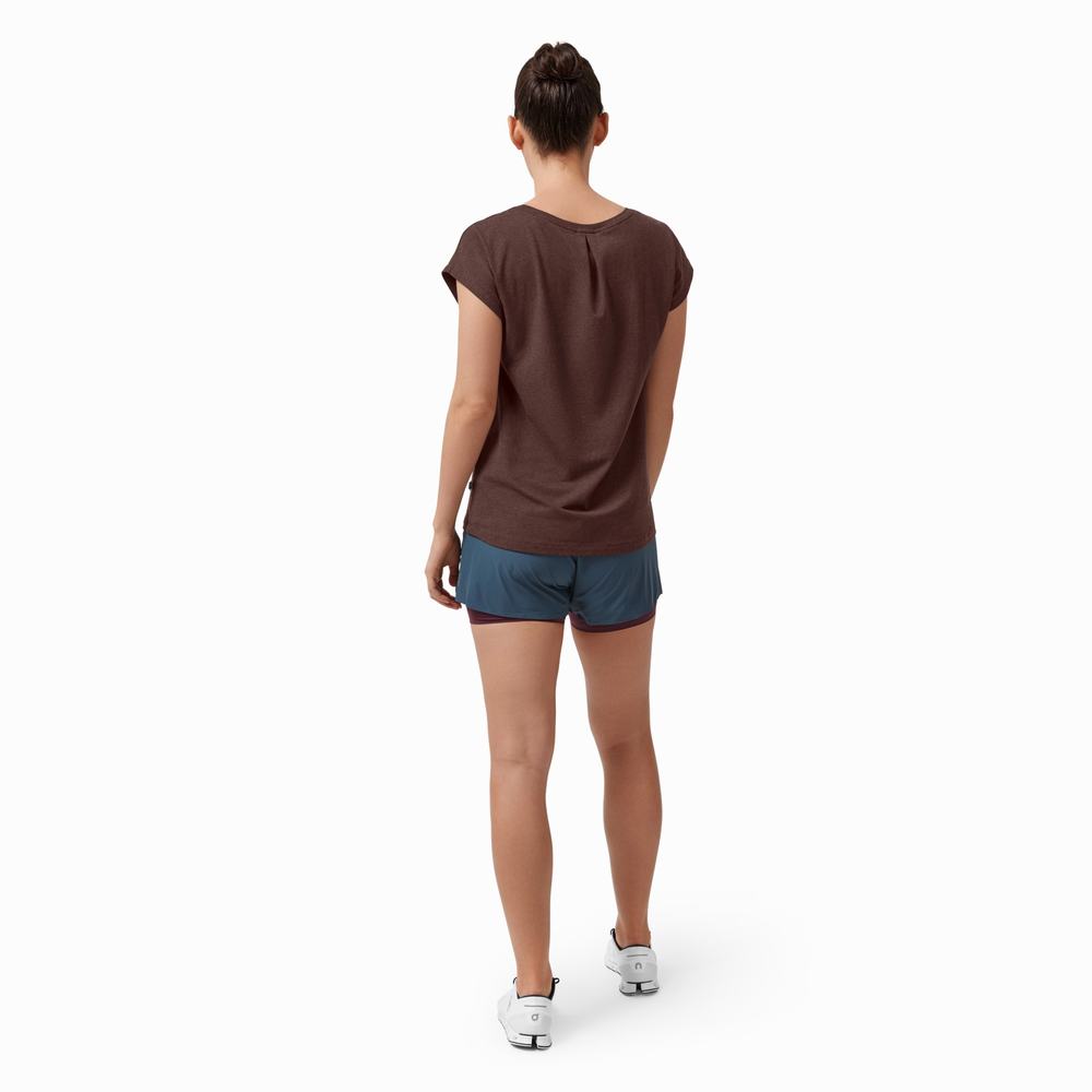 Women's On Performance T Shirts Coffee | USA-7891402