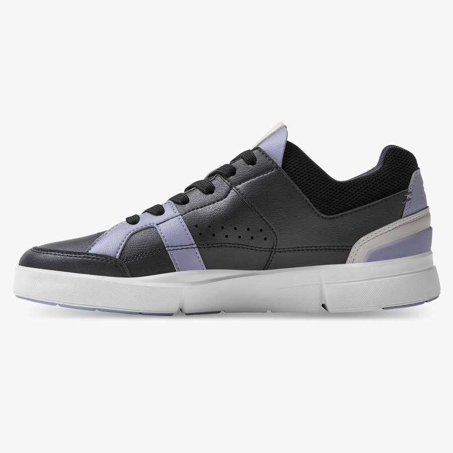 Women's On THE ROGER Clubhouse Sneakers Black / Lavender | USA-3417806