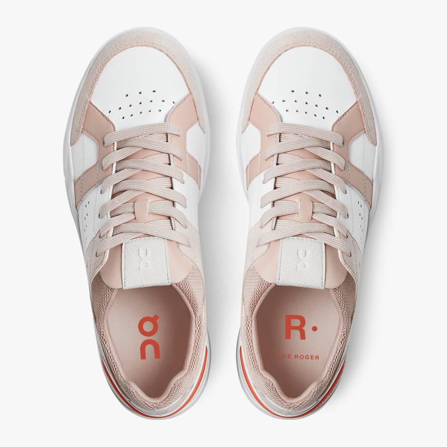 Women's On THE ROGER Clubhouse Sneakers Rose / White | USA-9702658