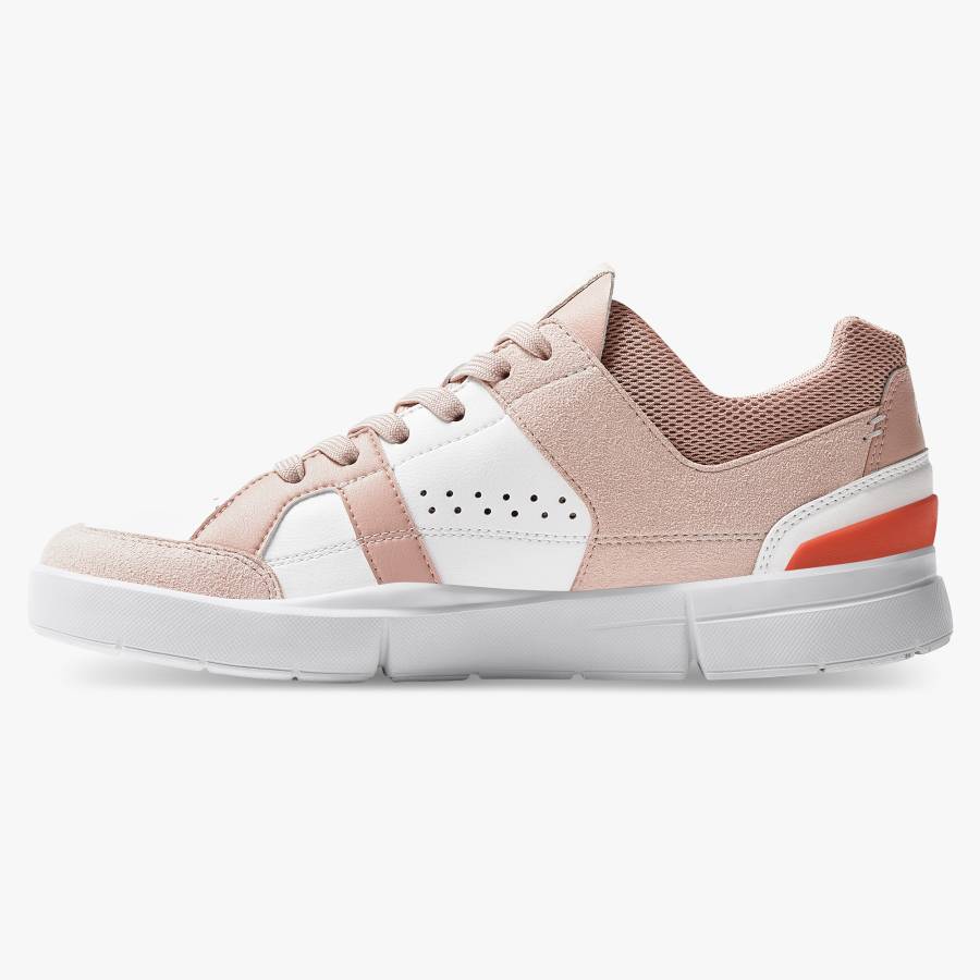 Women's On THE ROGER Clubhouse Sneakers Rose / White | USA-9702658