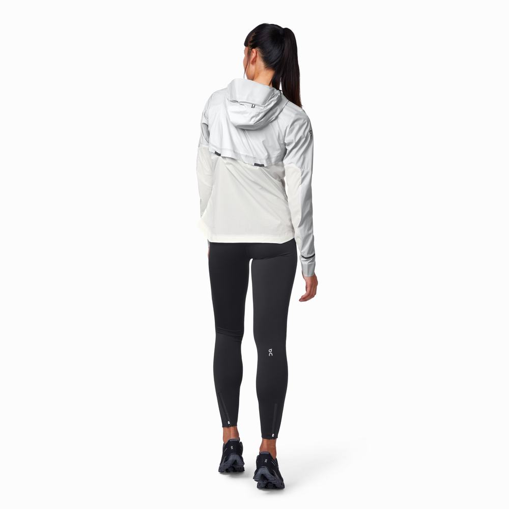 Women's On Weather Jackets Grey / White | USA-7682390