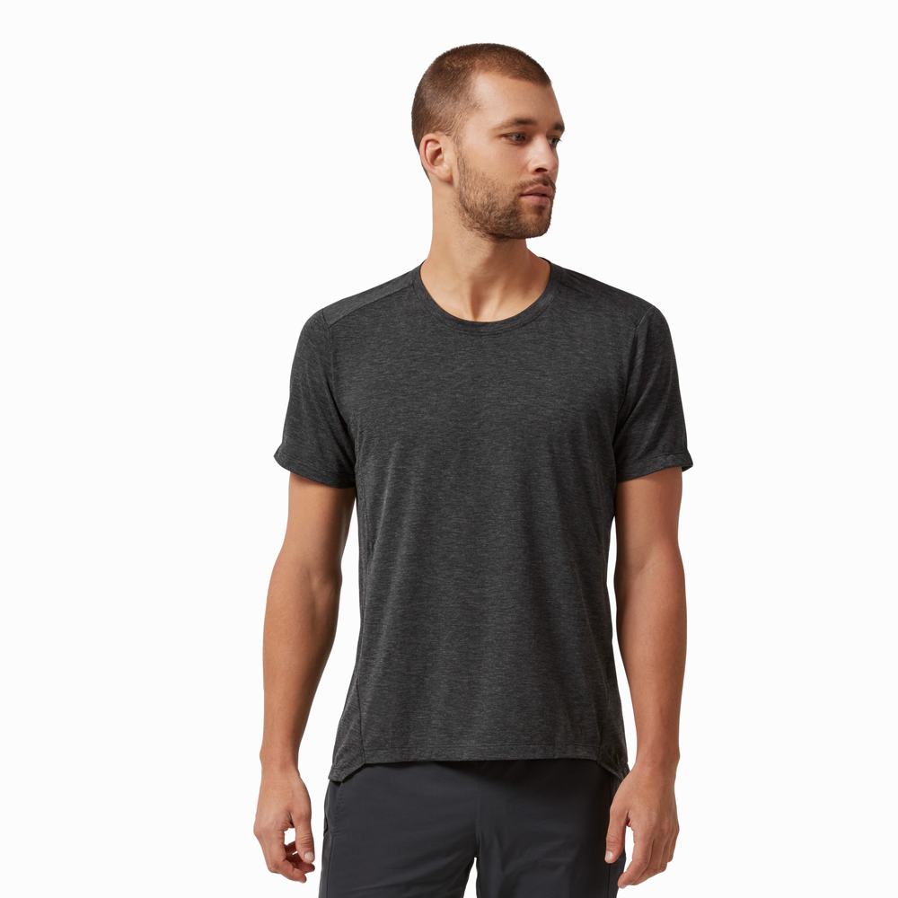 Men's On Active T Shirts Black | USA-7034298