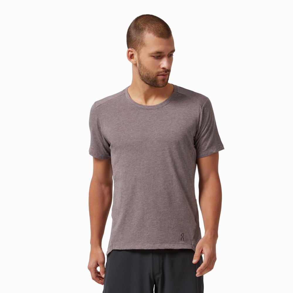 Men's On Active T Shirts Purple | USA-2948510