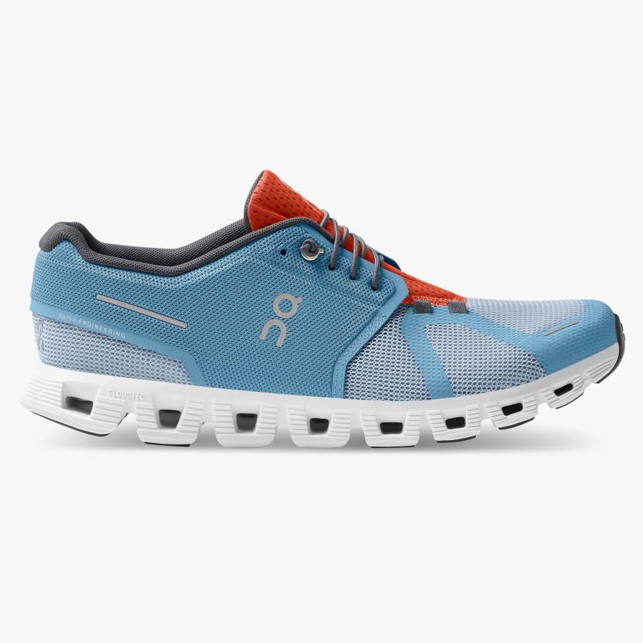 Men's On Cloud 5 Push Trail Shoes Light Blue | USA-4382961