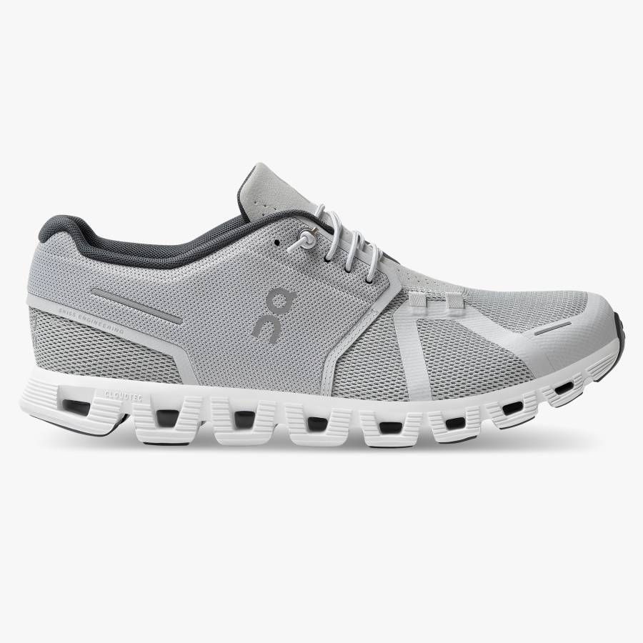 Men's On Cloud 5 Sneakers Light Grey / White | USA-3827605