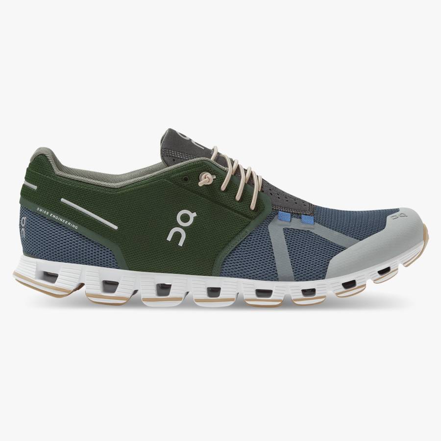 Men's On Cloud 70 | 30 Sneakers Blue / Dark Green | USA-9607542