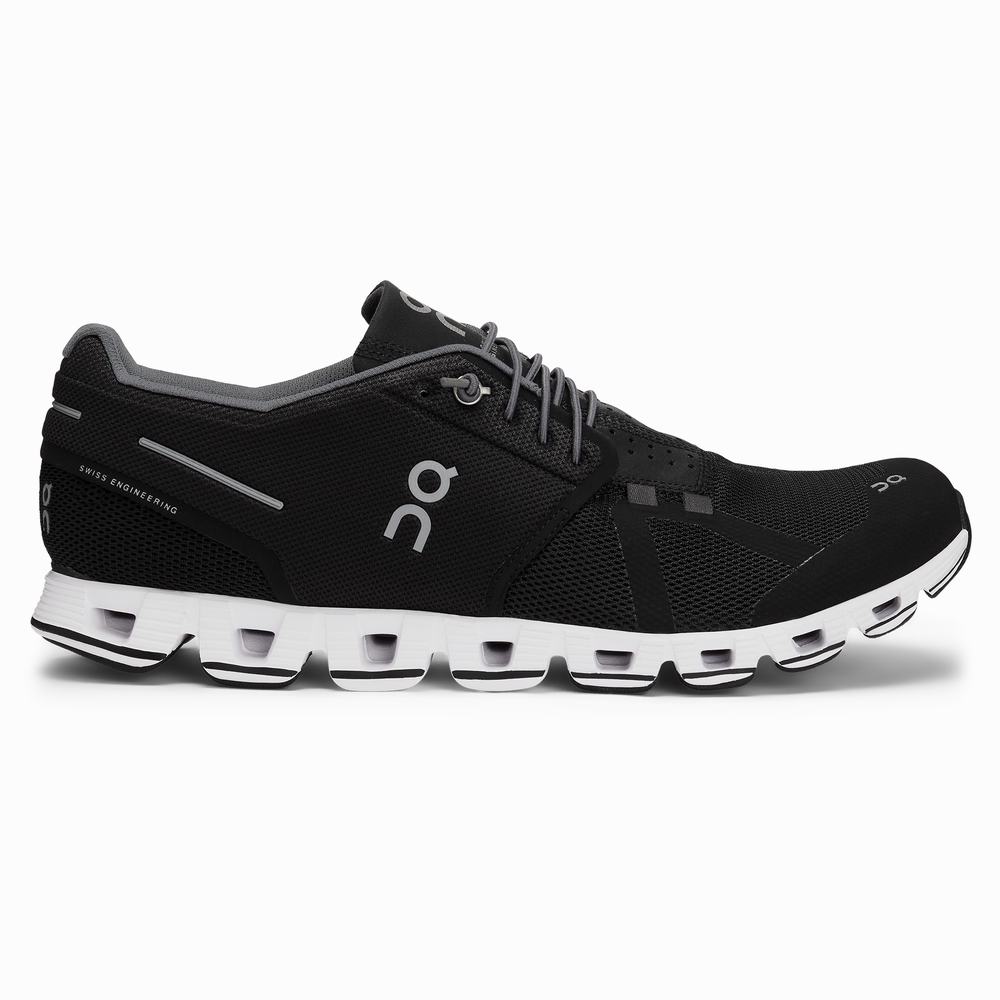 Men's On Cloud Running Shoes Black / White | USA-0438976