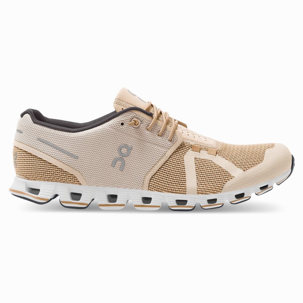 Men's On Cloud Running Shoes Gold / Beige | USA-5187930