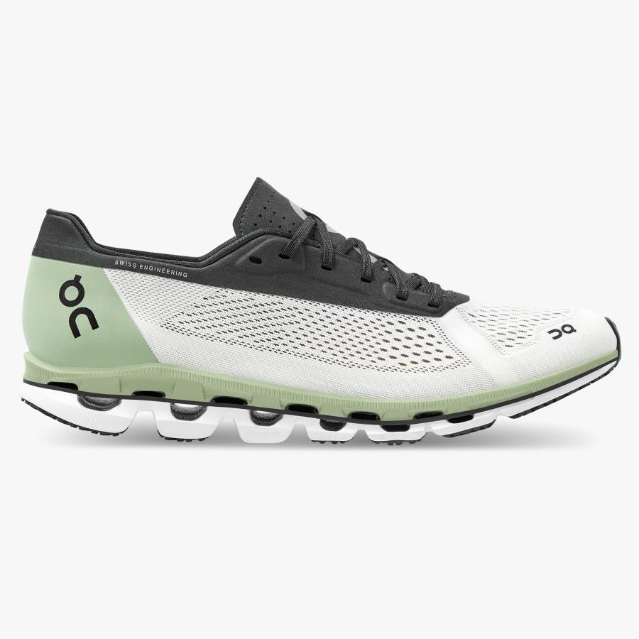 Men's On Cloudboom Road Running Shoes White / Black | USA-2051769