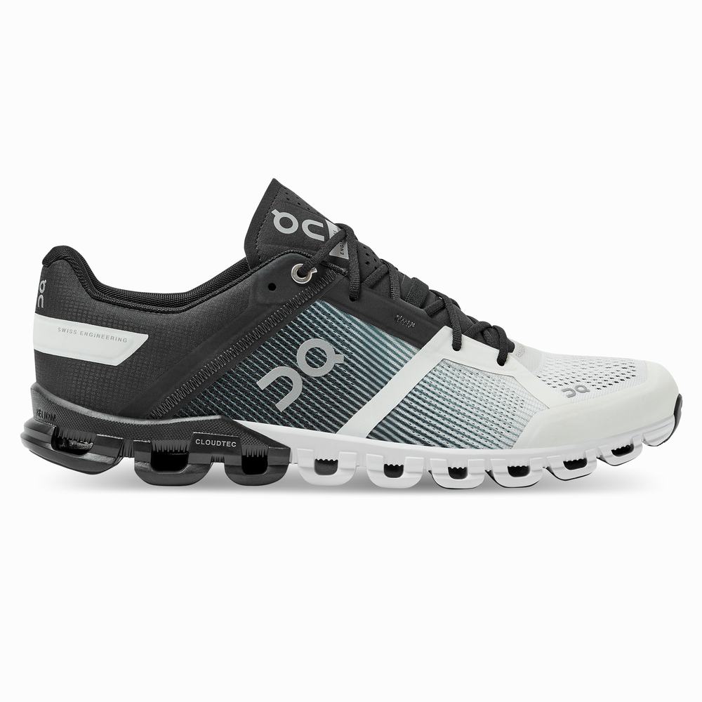 Men's On Cloudflow Racing Shoes Black / White | USA-2793804