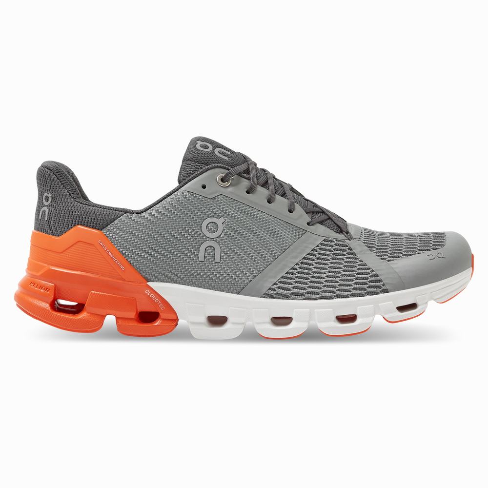 Men's On Cloudflyer Running Shoes Grey / Orange | USA-7038629