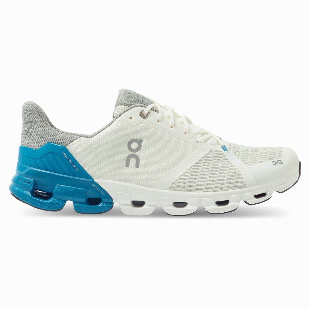 Men's On Cloudflyer Running Shoes White / Blue | USA-3658471