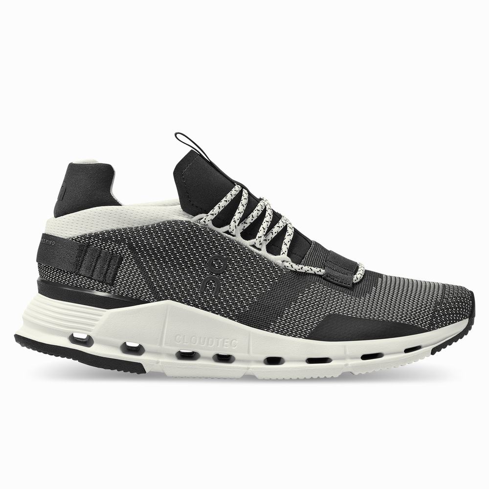 Men's On Cloudnova Sneakers Black / White | USA-0219534