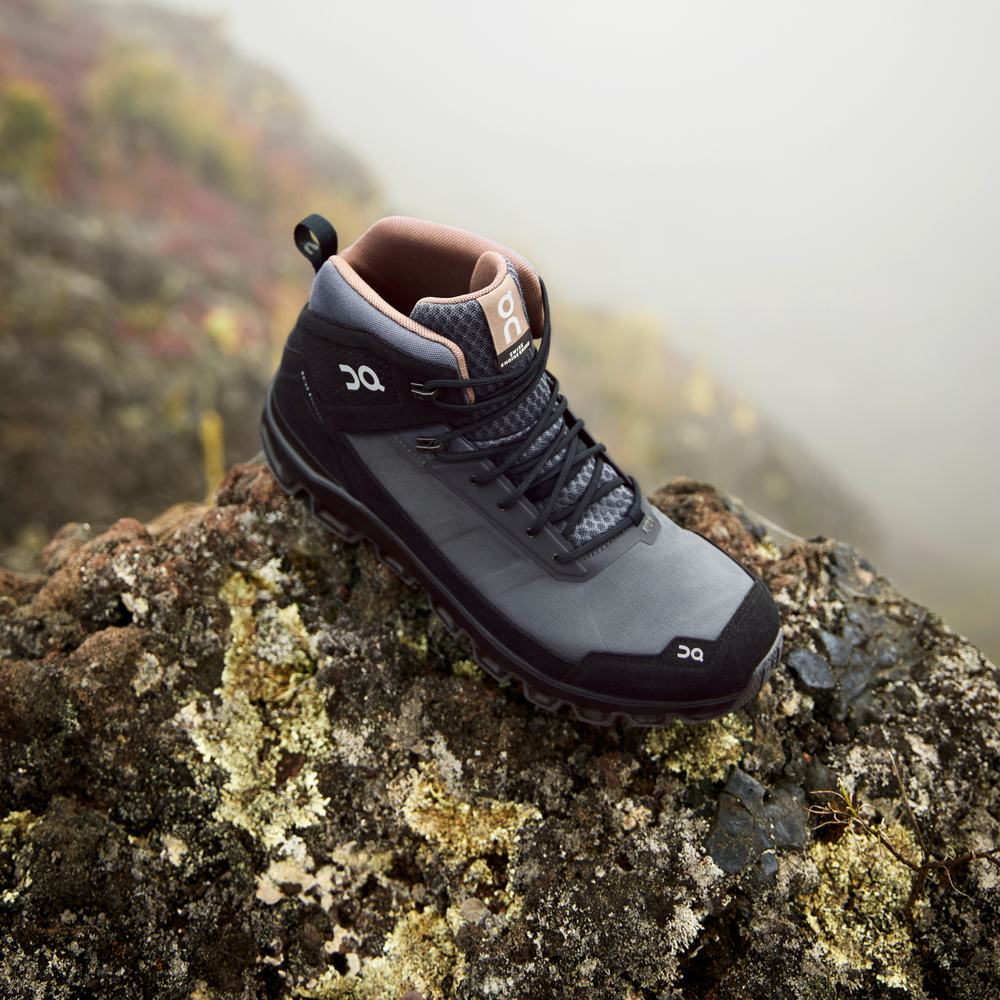 Men's On Cloudridge Hiking Boots Black / Grey | USA-6905241