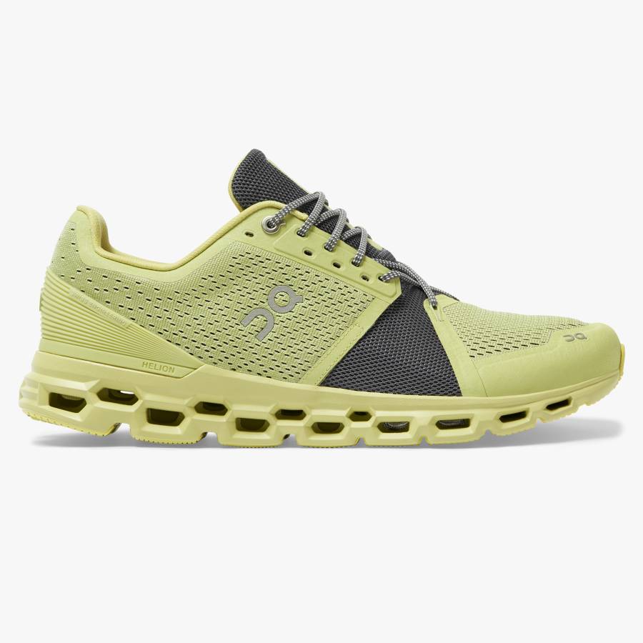 Men's On Cloudstratus 1 Road Running Shoes Dark Yellow / Grey | USA-7294615