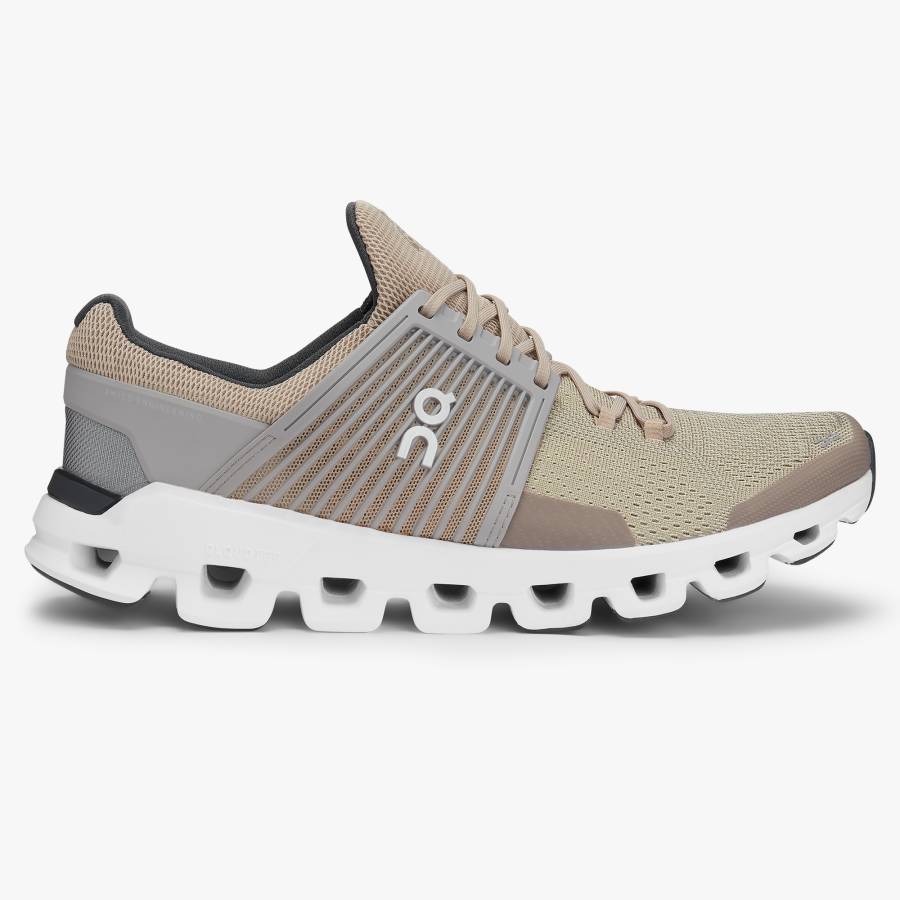 Men's On Cloudswift 1 Road Running Shoes Khaki / Grey | USA-0187529