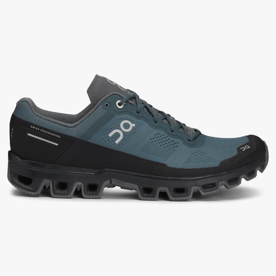 Men's On Cloudventure 2 Hiking Shoes Blue / Black | USA-3426705