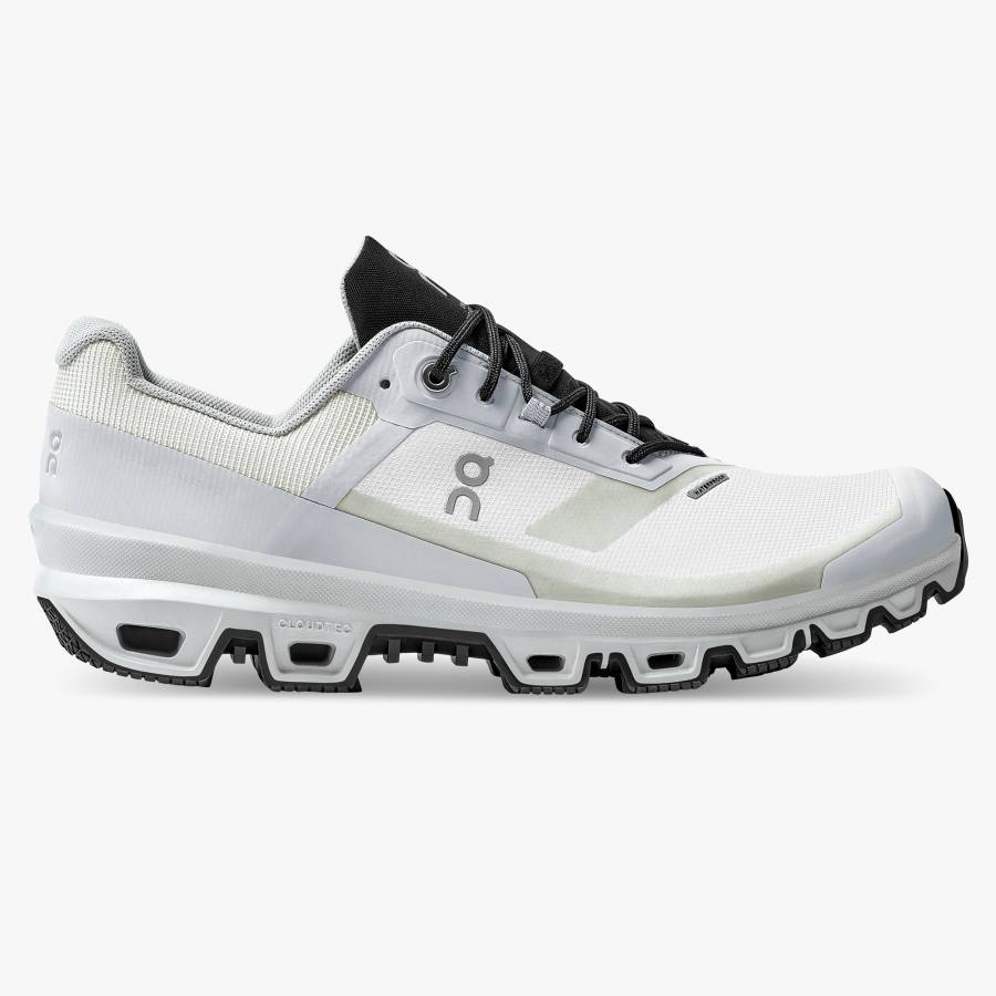 Men's On Cloudventure Waterproof 3 Hiking Shoes White / Black | USA-7915806