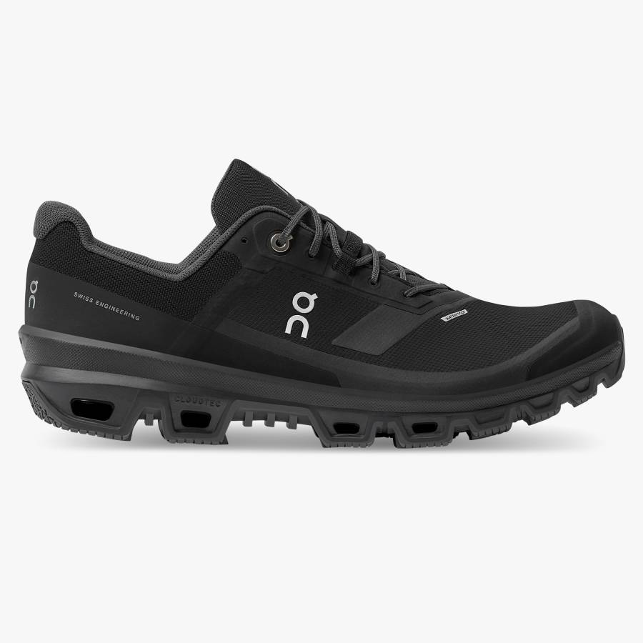 Men's On Cloudventure Waterproof 3 Hiking Shoes Black | USA-9485260