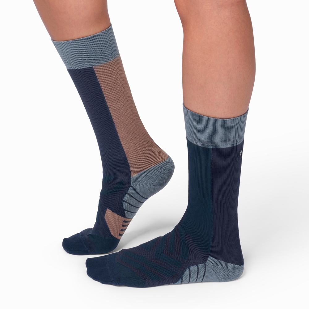 Men's On High Running Socks Navy / Purple | USA-5371462