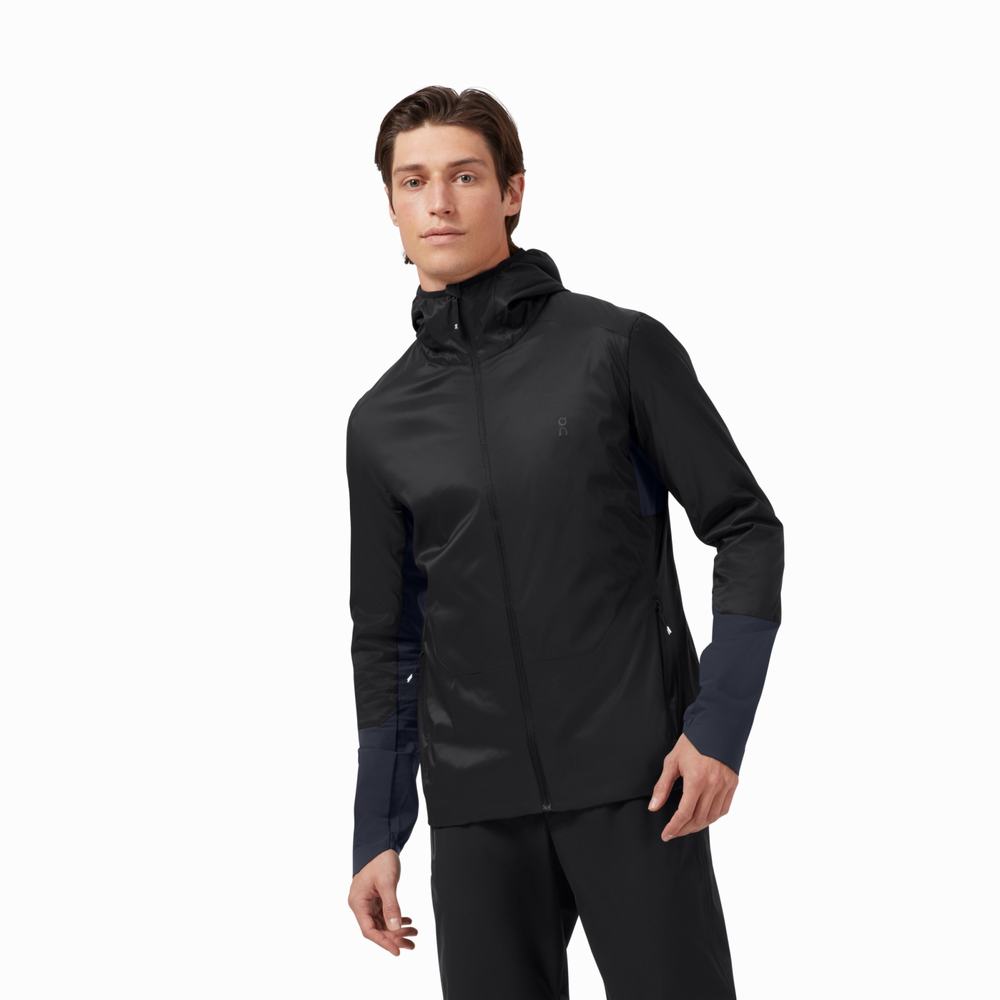 Men's On Insulator Jackets Black / Navy | USA-5182369