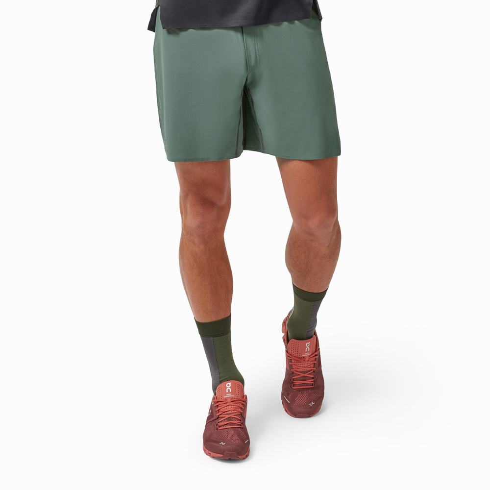 Men's On Lightweight Running Shorts Olive | USA-7634520