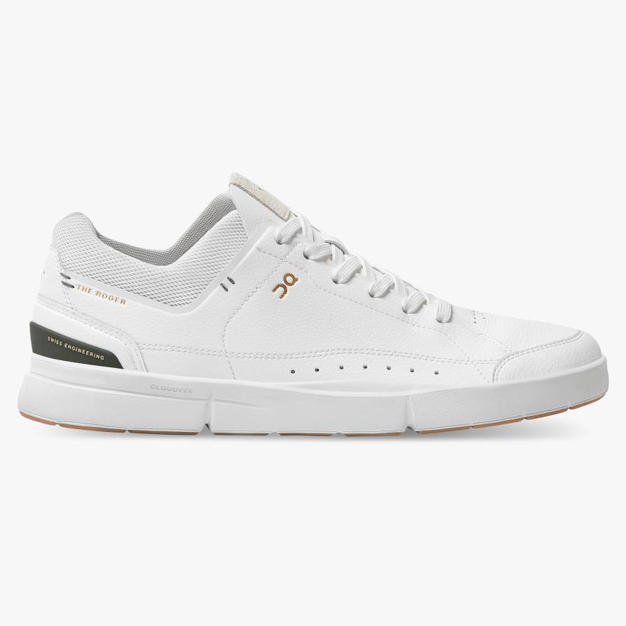 Men's On THE ROGER Centre Court Sneakers White | USA-5960182