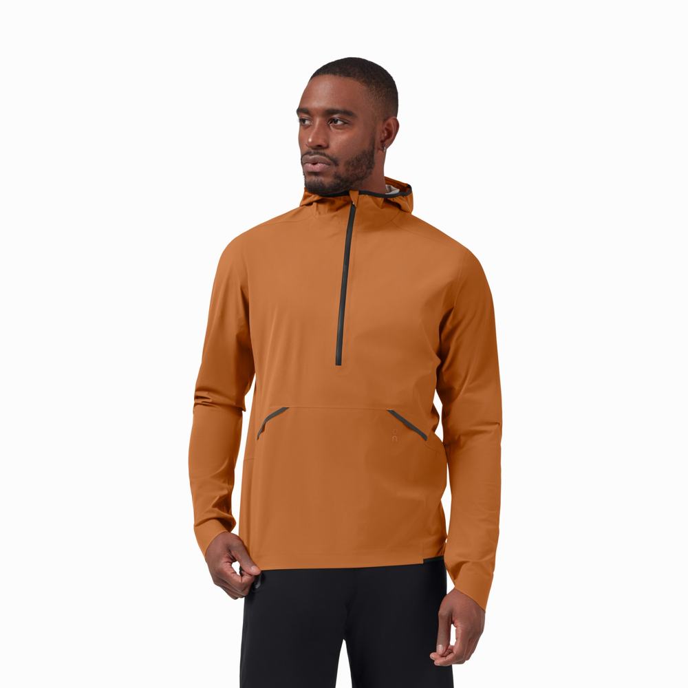 Men's On Waterproof Jackets Brown | USA-5029437