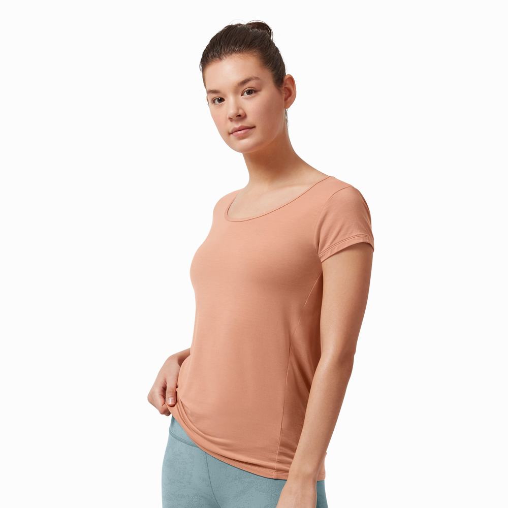 Women's On Active T Shirts Orange | USA-7286105