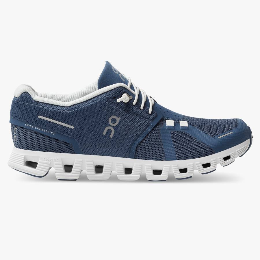 Women's On Cloud 5 Sneakers Dark Blue / White | USA-2051367