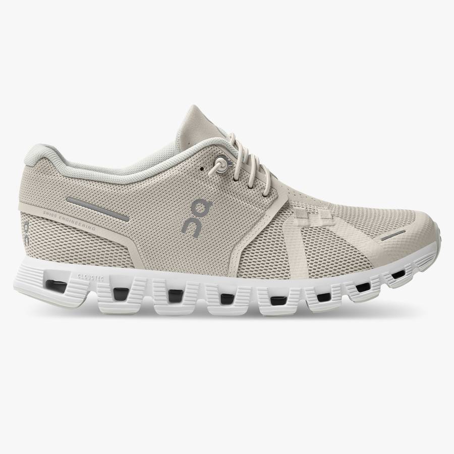 Women's On Cloud 5 Sneakers White / Grey | USA-4869571