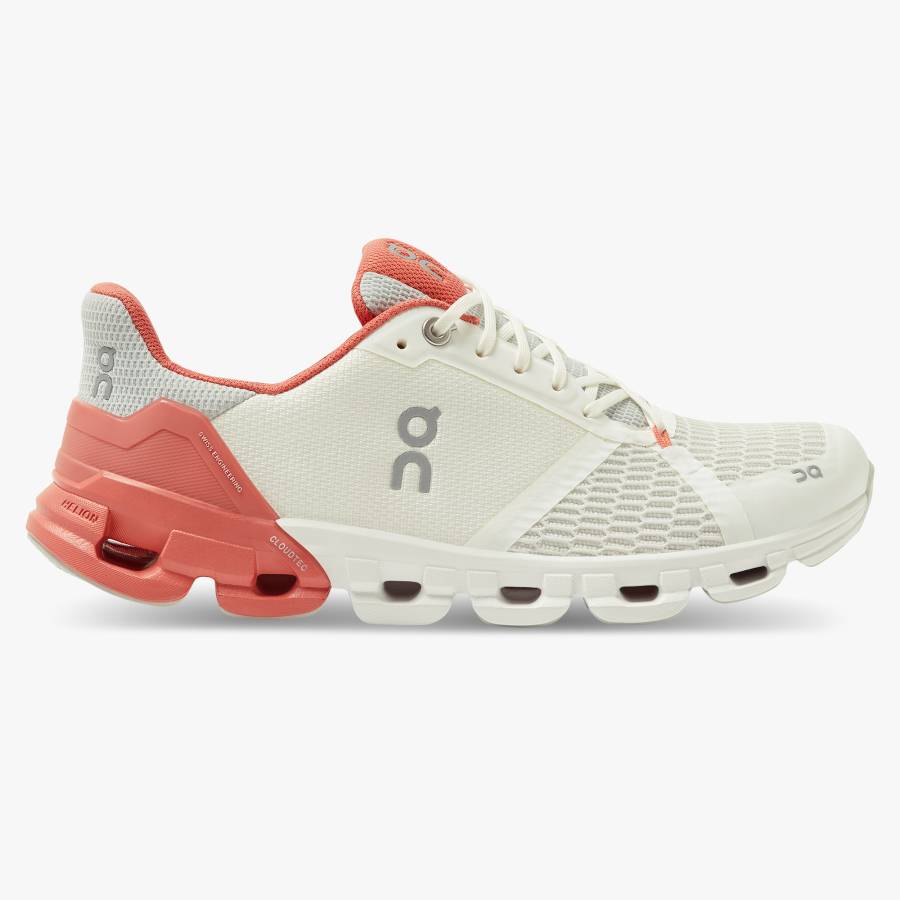 Women's On Cloudflyer 3 Road Running Shoes White / Coral | USA-2973615