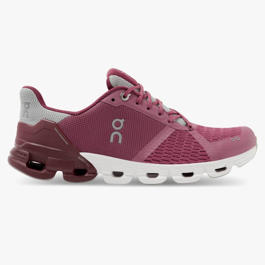 Women's On Cloudflyer 3 Road Running Shoes Burgundy | USA-3602845