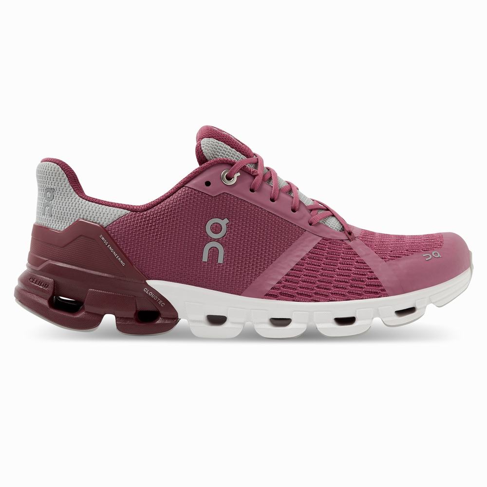 Women's On Cloudflyer Running Shoes Burgundy | USA-0435718