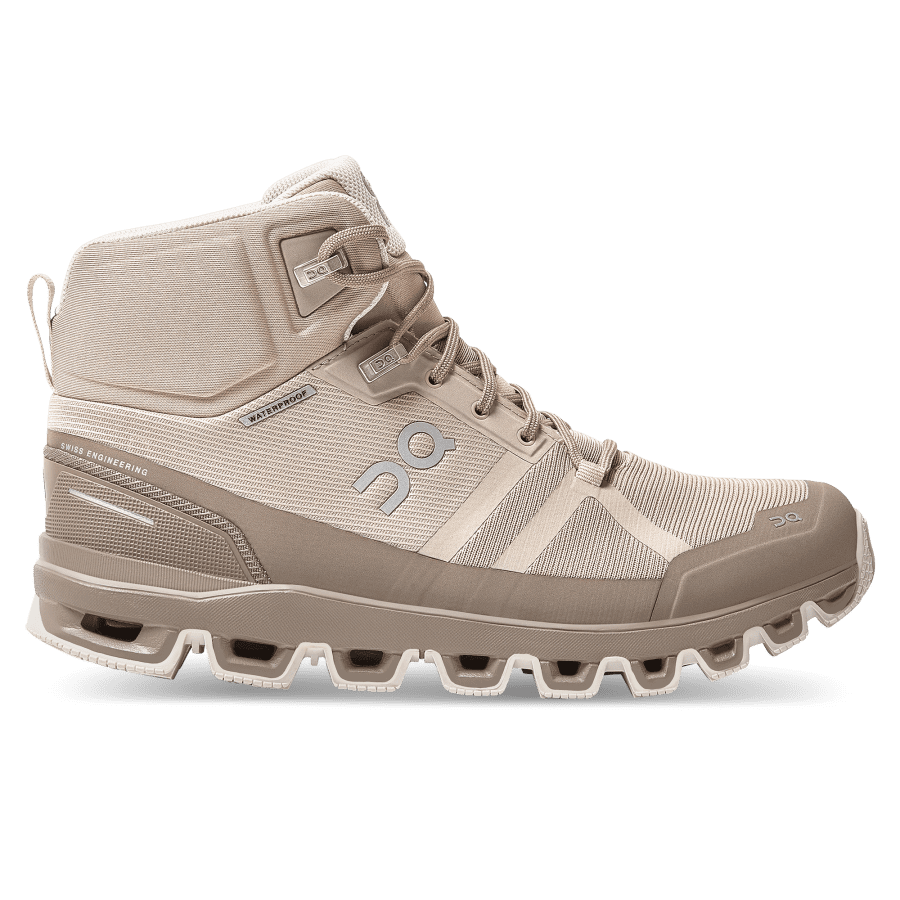 Women's On Cloudrock Waterproof Hiking Boots Khaki | USA-4531927