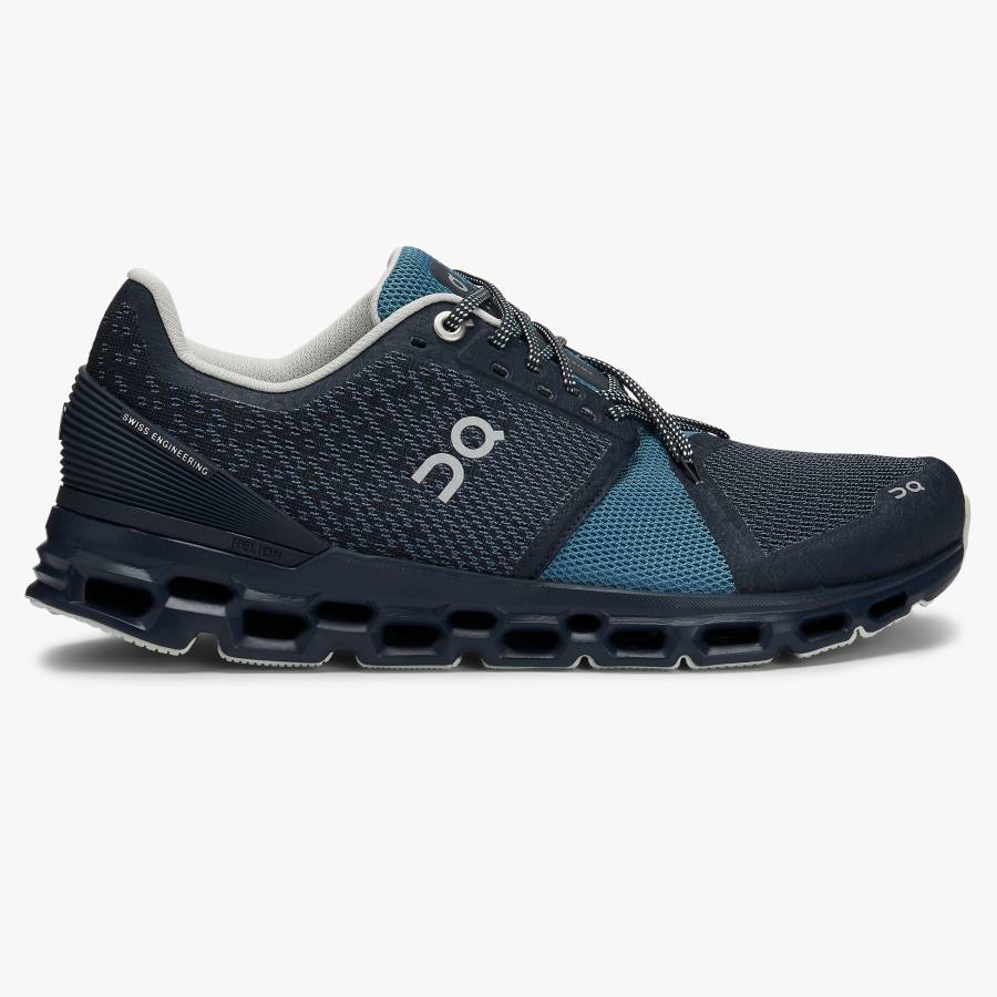 Women's On Cloudstratus 1 Road Running Shoes Navy | USA-4238710