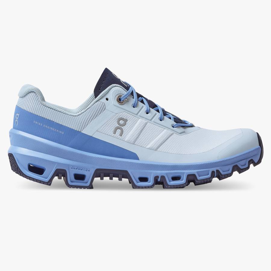 Women's On Cloudventure 3 Hiking Shoes White / Light Blue | USA-7438210