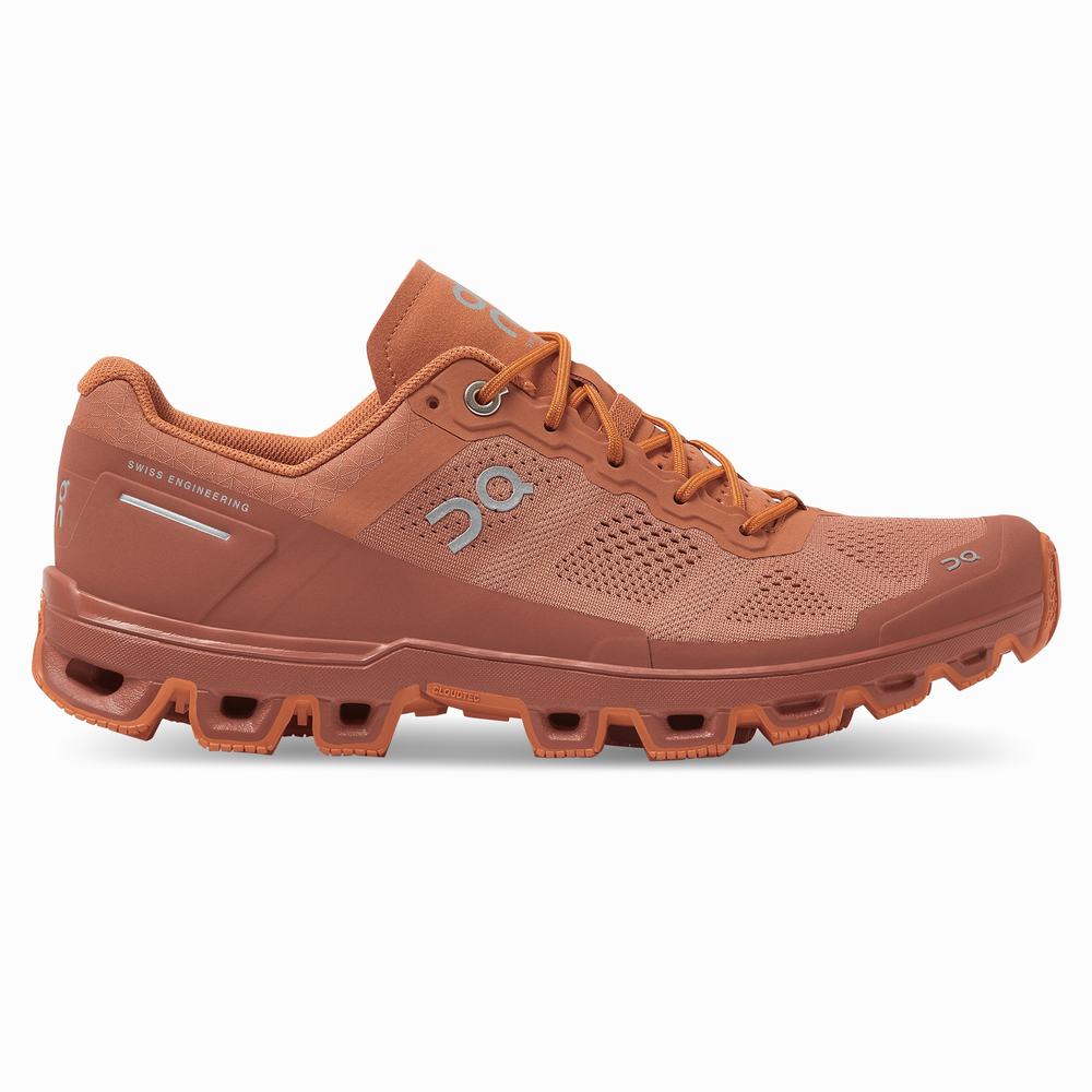 Women's On Cloudventure Trail Running Shoes Grey / Orange | USA-8453972