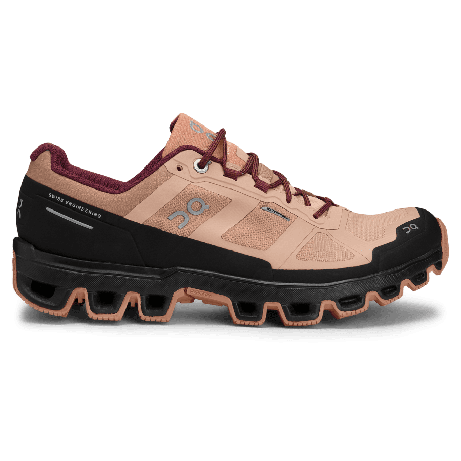 Women's On Cloudventure Waterproof 2 Hiking Shoes Brown Rose | USA-8412376