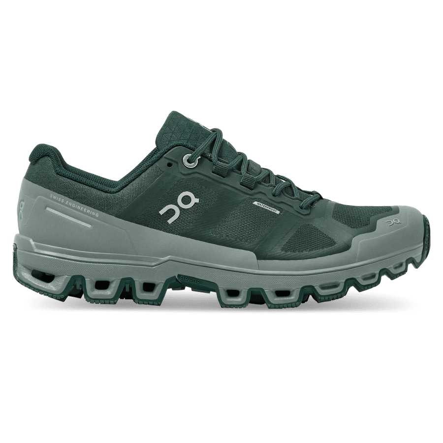 Women's On Cloudventure Waterproof 2 Trail Running Shoes Dark Green | USA-0289651