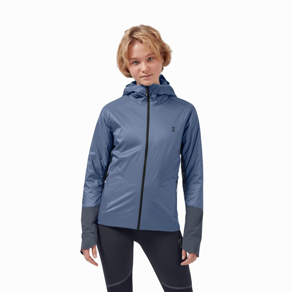 Women's On Insulator Jackets Navy | USA-8654107